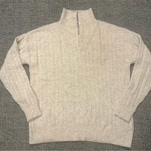 Pink Clover Women’s Quarter Zip-Up Sweater